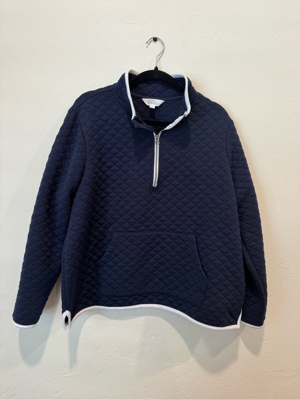 Women’s Quilted Half-Zip Pullover Sweater - Navy